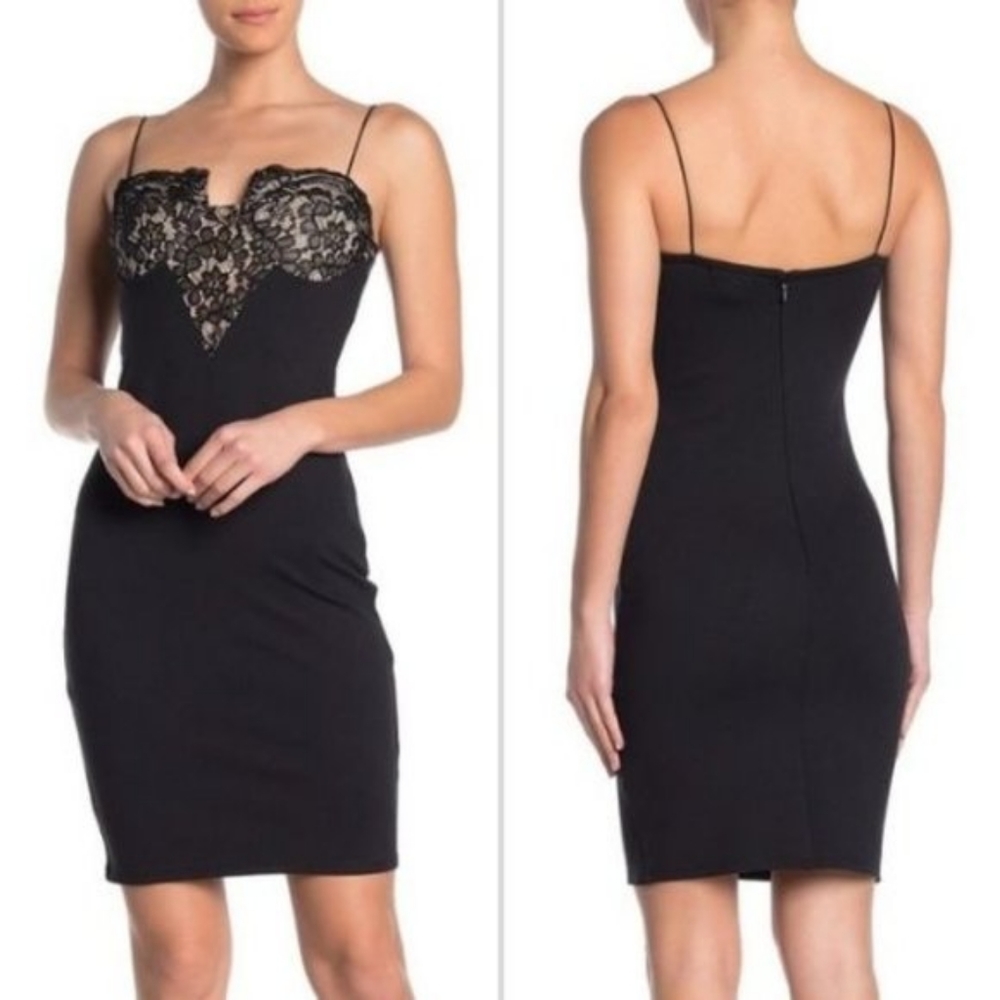 Love by Design – Regina Notched Lace Bodice Bodycon Dress, size XS